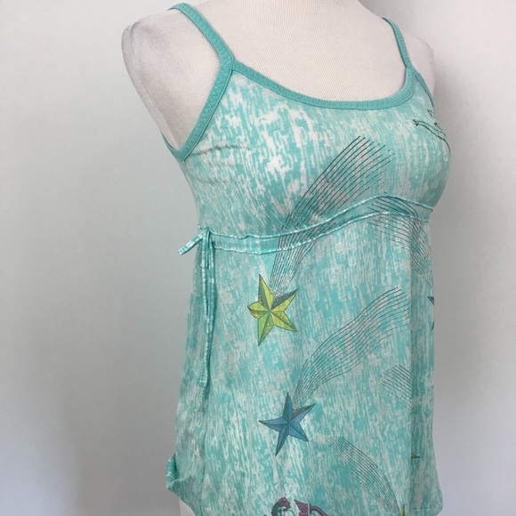 Moon and Stars Turquoise Side Tie Tank - Picture 3 of 8
